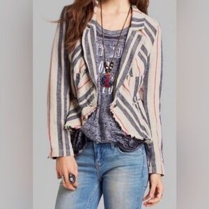 Free People Rumble striped linen blazer